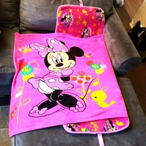 Minnie Mouse sleeping mat with attached blanket